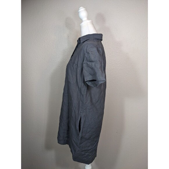 Vikolino Linen Short Sleeve Gray Dress Small Boho - Picture 4 of 9